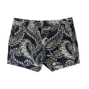 Banana Republic Factory Hampton Fit Paisley Patterned Navy Short Size 2